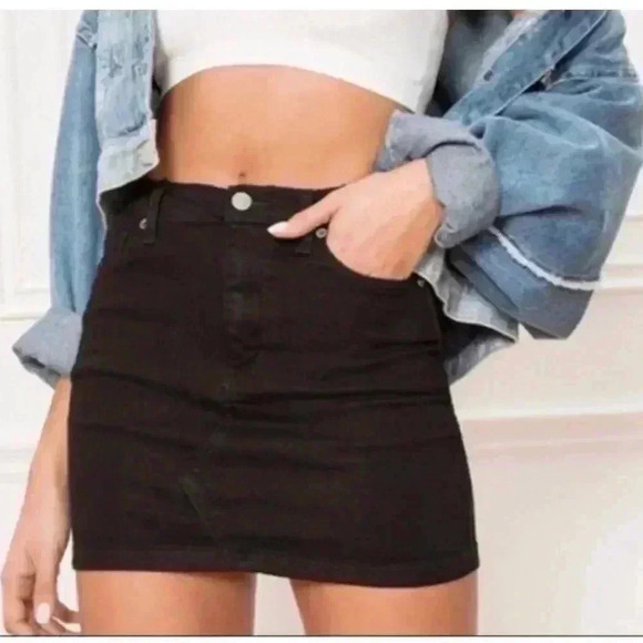 Free People We The Free Black Denim Skirt - Picture 1 of 6